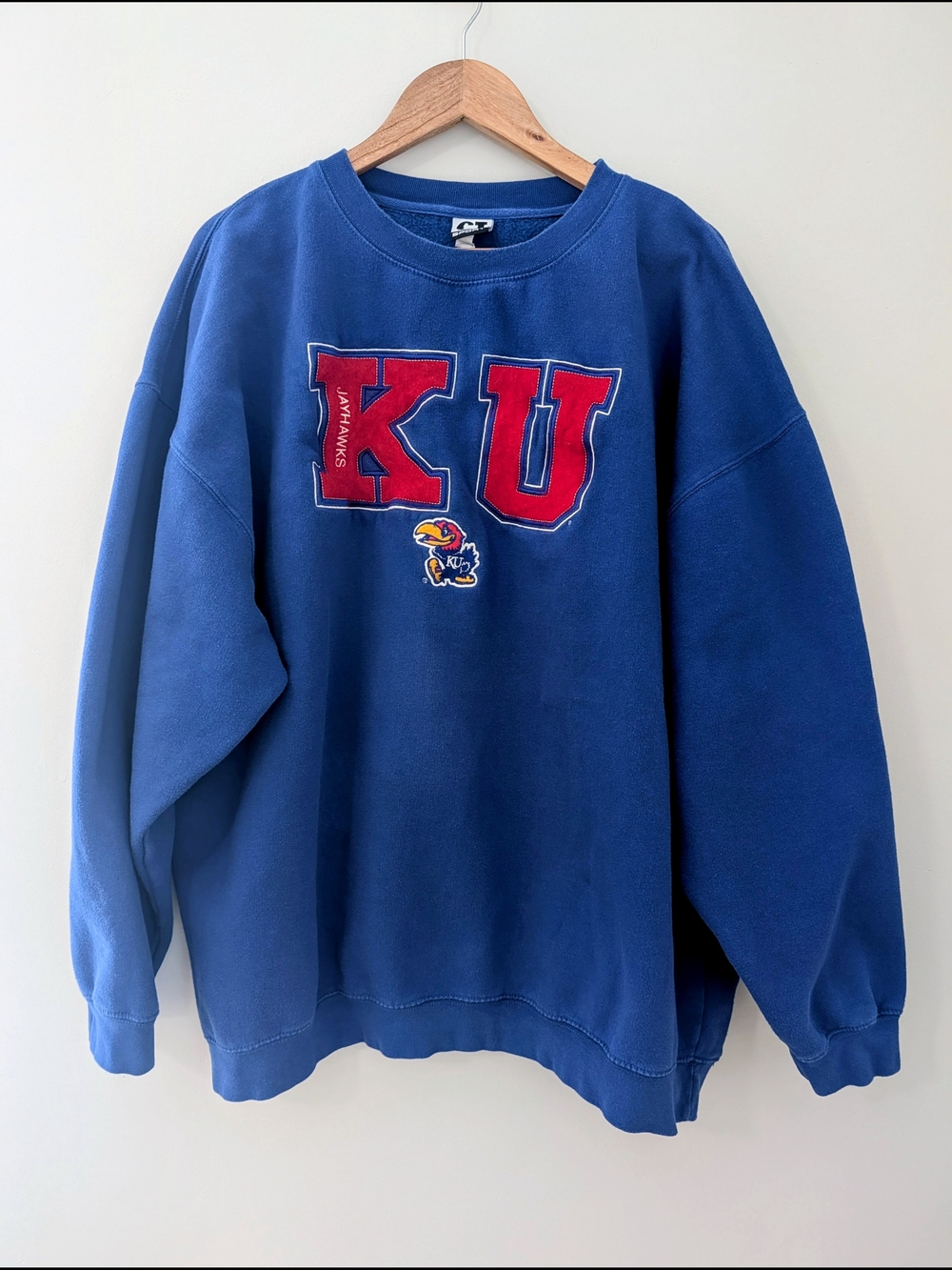Kansas Jayhawks KU Crewneck Sweatshirt 2XL Blue NCAA Y2K